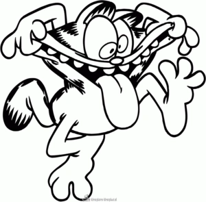 Garfield 66 kleurplaat om te printen en kleuren