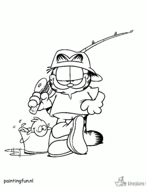 Garfield 70 kleurplaat om te printen en kleuren