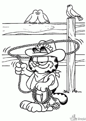 Garfield 73 kleurplaat om te printen en kleuren