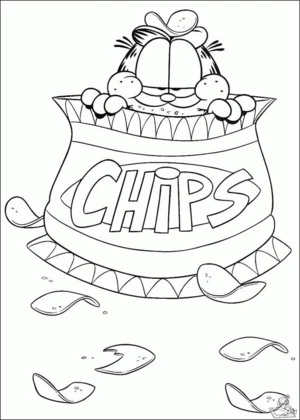 Garfield 77 kleurplaat om te printen en kleuren