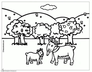 Geit 5 kleurplaat om te printen en kleuren