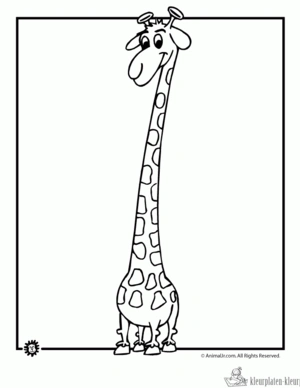 Giraffe 20 kleurplaat om te printen en kleuren