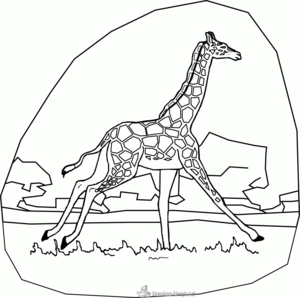 Giraffe 69 kleurplaat om te printen en kleuren