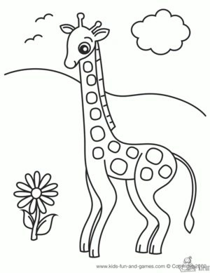 Giraffe 82 kleurplaat om te printen en kleuren