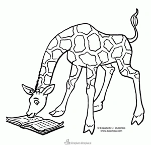 Giraffe 9 kleurplaat om te printen en kleuren