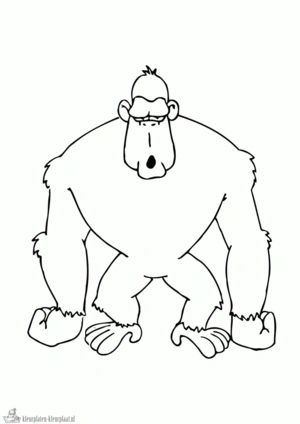 Gorilla 15 kleurplaat om te printen en kleuren