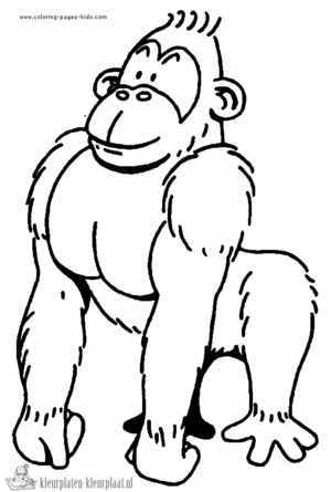 Gorilla 18 kleurplaat om te printen en kleuren
