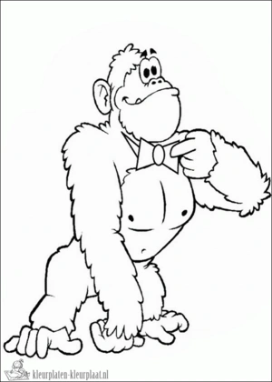 Gorilla 34 kleurplaat om te printen en kleuren