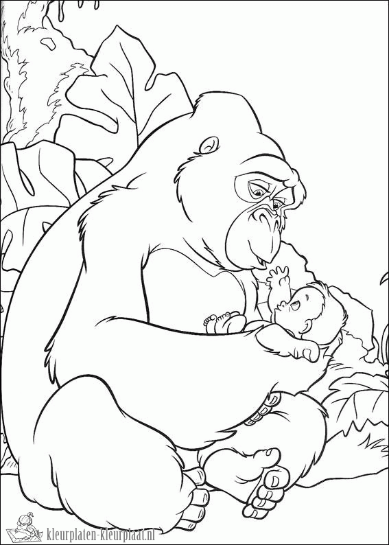 Gorilla 4 kleurplaat