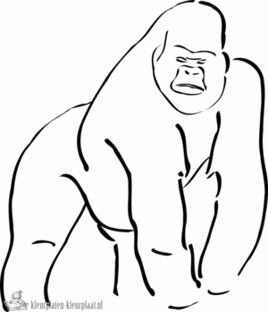 Gorilla 6 kleurplaat om te printen en kleuren