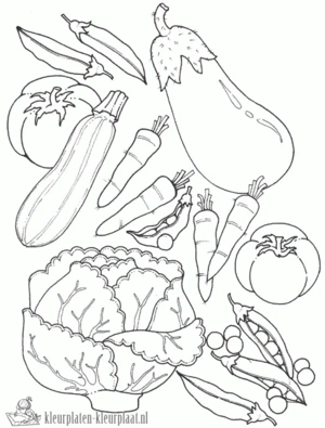 Groente 6 kleurplaat om te printen en kleuren