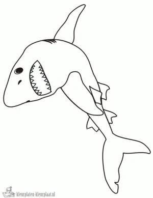 Haai 16 kleurplaat om te printen en kleuren