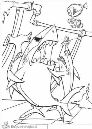 Haai 37 kleurplaat om te printen en kleuren