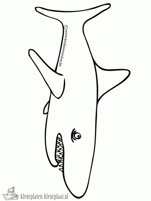 Haai 38 kleurplaat