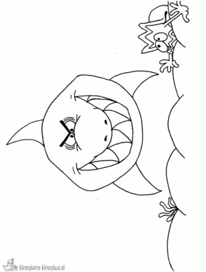 Haai 44 kleurplaat om te printen en kleuren