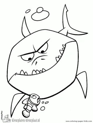 Haai 46 kleurplaat om te printen en kleuren
