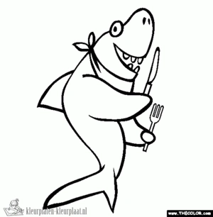 Haai 9 kleurplaat om te printen en kleuren