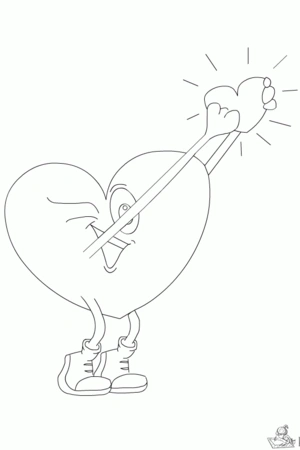 Hart 18 kleurplaat om te printen en kleuren