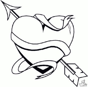 Hart 2 kleurplaat om te printen en kleuren