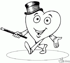 Hart 5 kleurplaat om te printen en kleuren