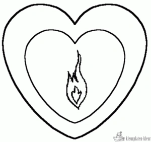 Hart 8 kleurplaat om te printen en kleuren
