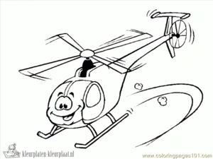 Helicopter 12 kleurplaat om te printen en kleuren