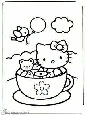 Hello kitty 10 kleurplaat om te printen en kleuren
