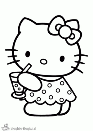 Hello kitty 13 kleurplaat om te printen en kleuren