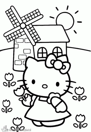Hello kitty 18 kleurplaat om te printen en kleuren
