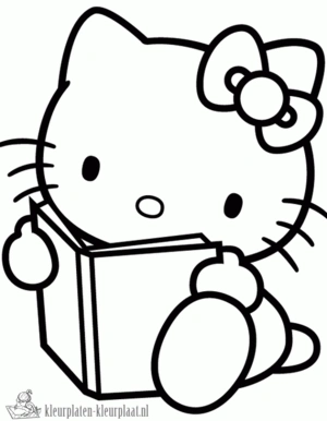 Hello kitty 23 kleurplaat om te printen en kleuren