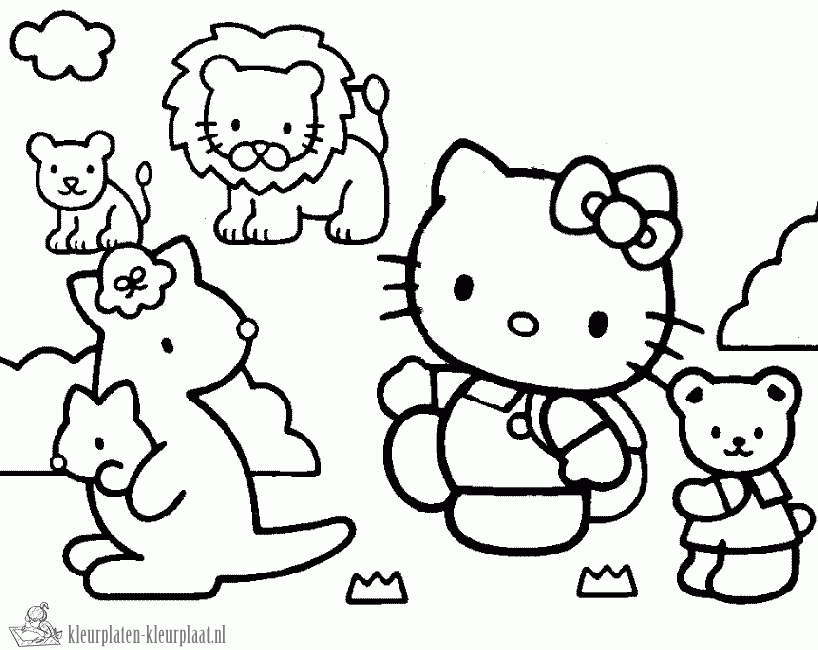Hello kitty 28 kleurplaat
