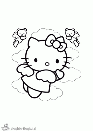 Hello kitty 30 kleurplaat om te printen en kleuren