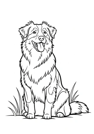 Australian shepherd met vlekken kleurplaat om te printen en kleuren