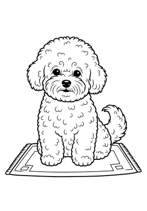 Bichon frisé als wolkje kleurplaat om te printen en kleuren
