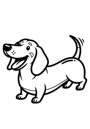 Teckel met lange rug kleurplaat om te printen en kleuren