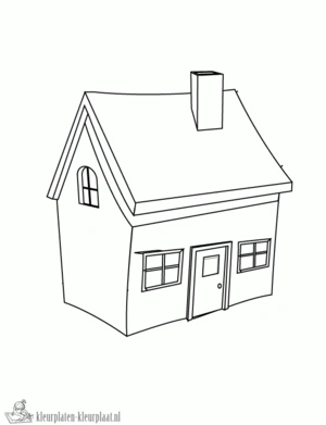 Huis 8 kleurplaat om te printen en kleuren