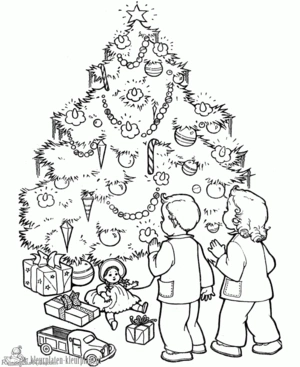 Kerstboom 11 kleurplaat om te printen en kleuren