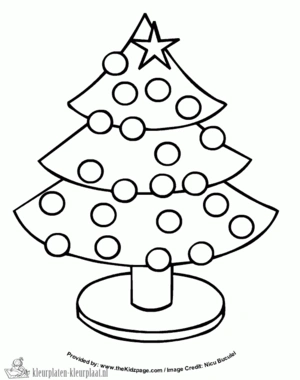 Kerstboom 12 kleurplaat om te printen en kleuren