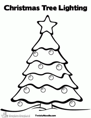Kerstboom 14 kleurplaat om te printen en kleuren