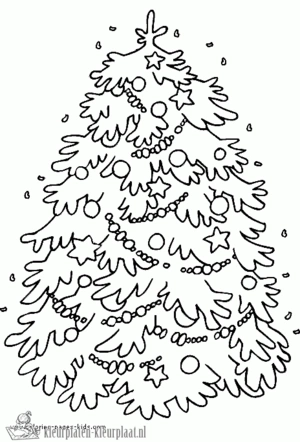 Kerstboom 15 kleurplaat om te printen en kleuren