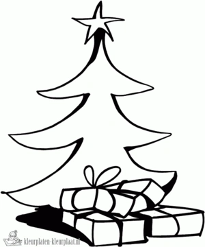 Kerstboom 21 kleurplaat om te printen en kleuren