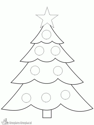 Kerstboom 27 kleurplaat om te printen en kleuren