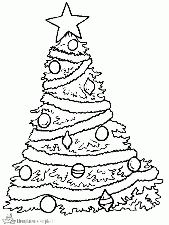 Kerstboom 6 kleurplaat