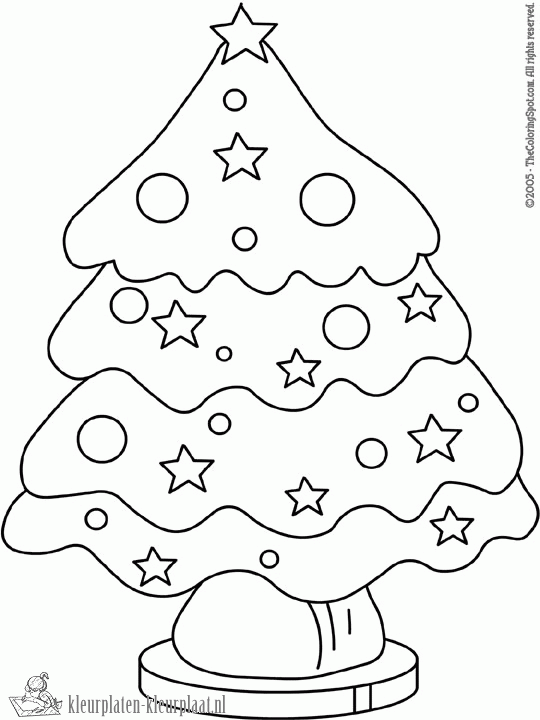 Kerstboom 7 kleurplaat