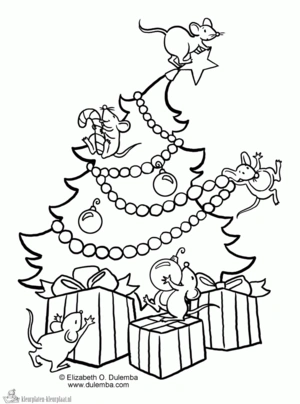 Kerstboom 8 kleurplaat om te printen en kleuren