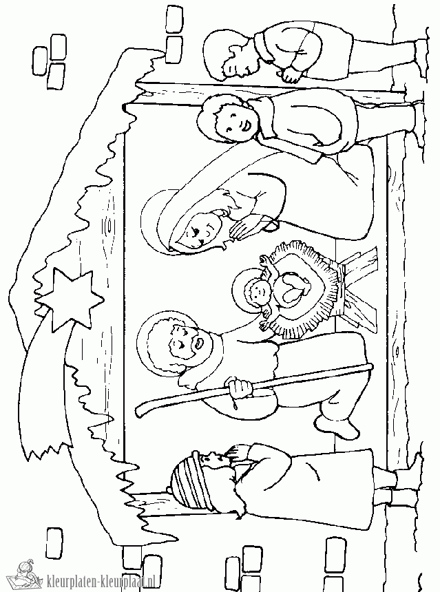 Kerststal 9 kleurplaat