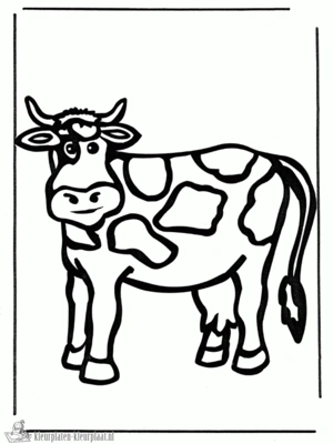 Koe 10 kleurplaat om te printen en kleuren