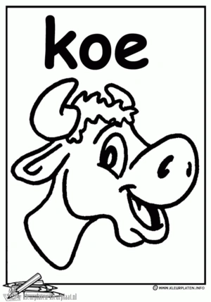Koe 13 kleurplaat om te printen en kleuren