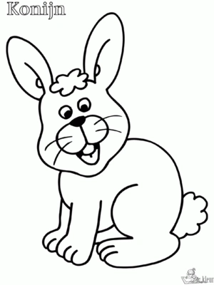 Konijn 13 kleurplaat om te printen en kleuren