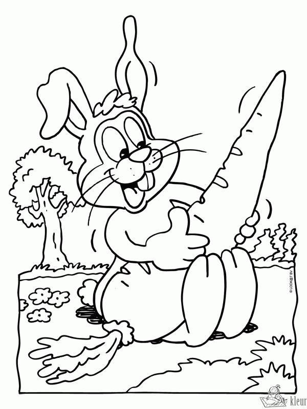 Konijn 18 kleurplaat